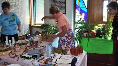 Radcliffe Garden Club arranging the Ways & Means at District 3 meeting